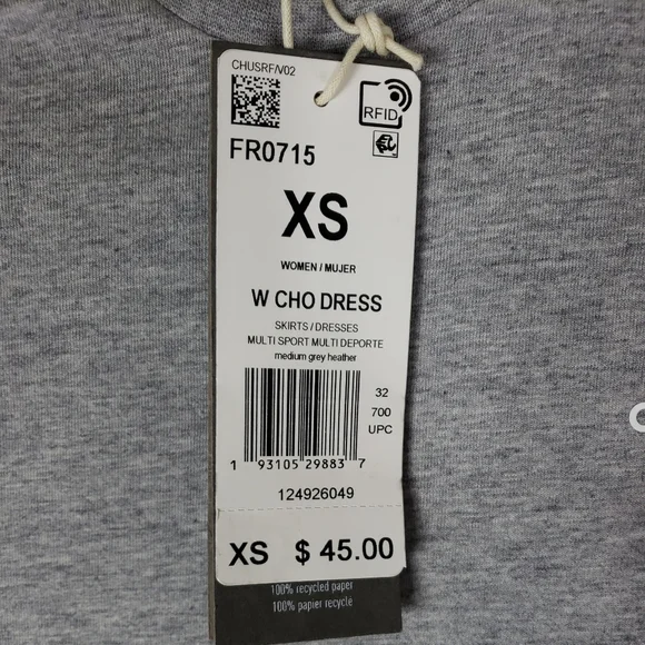 adidas Multi Sport Sleeveless Tank Cotton CHO Dress Grey - Picture 6 of 14